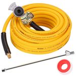 Hromee Truck Tire Inflator Kit 3/8 in. x 50 ft. Hose with Universal Glad Hand and Chuck, Air Hose Tire Inflator Kit for Semi Truck