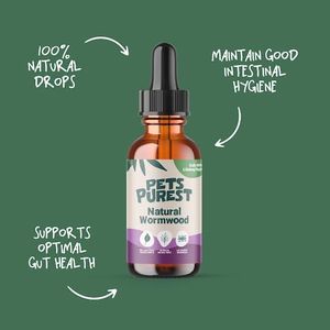 Pets Purest Natural Wormwood Formula for Dogs, Cats, Birds & Small Pets – Intestinal Hygiene Support