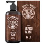 Viking Revolution - Beard Shampoo - Natural Beard Wash With Argan & Jojoba Oils - Softens & Strengthens - Sandalwood - 500 ml