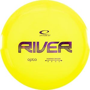 Latitude 64 Opto River Disc Golf Fairway Driver | Easy to Throw Beginner Disc Golf Driver | Durable Premium Plastic | High Glide w/Straight Flight & Great Control | 170g+ (Yellow)