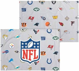 FOCO NFL Repeating Team Logo Pillowcase 2 Pack- Standard Size -Officially Licensed Bedding- Football Pride! (NFL - Team Color)