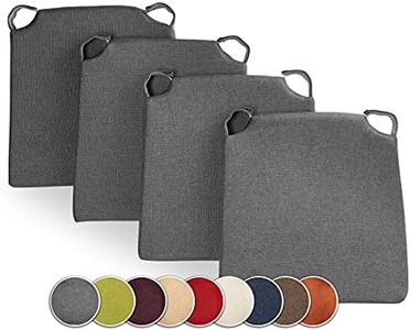 sunnypillow Lot de 4 galettes de Chaise en Forme de trapèze Assise Confortable avec Bande de Velcros Intérieure extérieure Dimensions: 42 (arrière) 35 (derrière) x 40 x 5 cm Anthracyt
