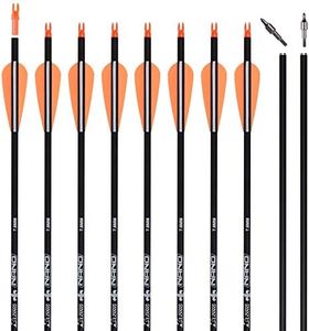 28Inch Carbon Arrow Practice Hunting Arrows Targeting with Removable Tips for Archery Compound & Recurve & Traditional Bow (Pack of 12)