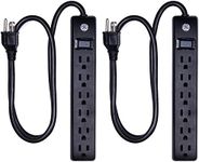 GE 6-Outlet Surge Protector 2 Pack,