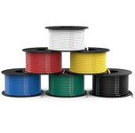 NAOEVO 18 Gauge Wire 180ft, 18 AWG Silicone Wire 30ft Each Spool, 6 Colors Flexible Tinned Copper Wire Electrical Wire 18 Gauge, Hookup Wire Kit for Breadboard/Automotive/DIY/Battery, 200℃ 600V