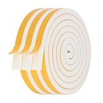 Futuwi Door weather stripping-3 Rolls, 1/2 Inch Wide X 1/2 Inch Thick Total 20 Feet Long, Foam Seal Tape for Window Insulation(6.5ft x 3 Rolls)