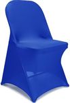 LEBENGURU Stretch Spandex Folding Chair Covers 30PCS, Universal Elastic Fitted Chair Cover Protector for Wedding, Party, Banquet, Holidays, Celebration (Royal Blue)