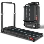 PowerMax Fitness JOGPAD 4HP Motorized Foldable Treadmill for Home Use with Handle, Remote Control, Max User 120kg, Top Speed 12kmph, Running Deck 1080mmx400mm, Bluetooth, Speaker, Mobile Holder