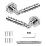 Decoranddecor Internal Door Handles Italian Designer Lever On Rose (Brushed Chrome)