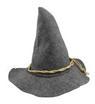 Adult Scarecrow Hat Deluxe Felt Oktoberfest Wizard Witch Hillbilly Hat Costume (Gray)