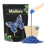 Hard Wax Beads for Hair Removal - Madors 1lb/16oz Wax Beans Kit with 10 Wax applicator Sticks for Full Body, Facial, Brazilian Bikin,and legs