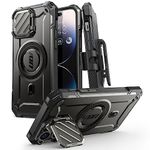 SUPCASE UB Mag XT Heavy Duty Full Body Case with Built in Kickstand and Belt Clip for iPhone 14 Pro Max/iPhone 13 Pro Max with Camera Protector, Compatible with MagSafe (Black)