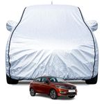 FABTEC Waterproof Car Body Cover for Tata Tigor with Mirror and Antenna Pocket, Soft Cotton Lining, Triple Stitched (Heat Resistant Metallic Silver with Black Piping)