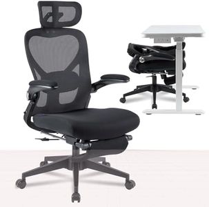 FLEXISPOT Foldex Office Folding Chair, Ergonomic Chair for Small Spaces with Lumbar Support, Flip-up Armrests, 3D Headrest, Desk Chairs with Footrest for Work,Video Game Black