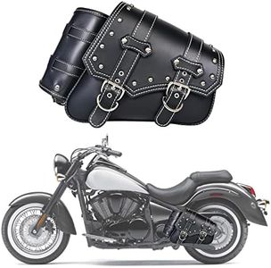 Motorcycle Saddlebags Side Bags-Saddlebags Softail PVC Leather for Harley Sportster Waterproof, Side Tool Bag,Universal Storage Tool Bag for Motorbike,with Cup Holder (Right Side)