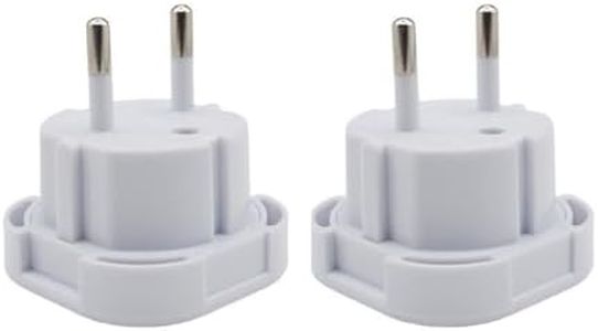 Double Dragon EU Travel Plug Adapter | UK 3 PIN to European 2 PIN Plug Converter Type C, E, F for Spain, France, Italy, Portugal, Germany, Greece, Sweden, Norway, Poland, Denmark, Finland (Pack of 2)
