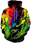 EOWJEED Unisex Novelty 3D Printed Hoodies Long Sleeve Sweatshirts for Men Women with Big Pockets, Colorful-lc3, Medium