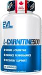 Evlution Nutrition L-Carnitine500, 500 mg of Pure L Carnitine in Each Serving, Stimulant-Free, Capsules (120 Servings)