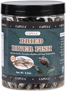 capuca Dried River Fish - Dried Minnows Natural Food for Turtles Terrapins Cats Reptiles Large Tropical Fish（5.5 OZ）
