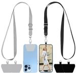 SHANSHUI Phone Lanyard, 2 Pack Adjustable Neck Lanyard - 4x Durable Pads and Universal Detachable Cell Phone Lanyard for All Most Smartphones