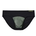 ZUOLAIYIN Men's Bamboo Briefs with Large Pouch Sexy Underwear Man Underpants Briefs Men Spandex Elastane Black, (8278) Black-Bean Green, L