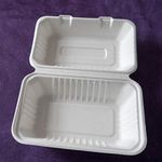 HOT BARGAINS 100 X Bagasse 9x6 Takeaway Boxes Clamshell Biodegradable Eco-Friendly Size (232x155x78mm) For Hot Or Cold Food - Manufacturer Sealed packaging (Hygiene Proof)