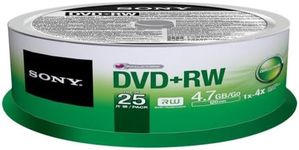 Sony 25DPW47SP DVD+RW 4X 4.7GB Spin