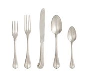 Fortessa San Marco Flatware 20 Piece Place Setting, Antique Silver