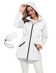 Womens Relaxed Fit Windbreaker Womens Lightweight White Rain Jacket