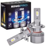 Ring Automotive H7 LED Headlight Bulbs, 250% Brighter, 6000K Whiter, UK Tested High Performance Halogen Replacement - Twin Pack, White