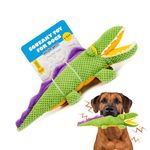 BarkButler Aly The Gator: Large Green Plush Dog Toy, Squeaker and Crinkle Paper Inside, Soft Fabric Durable Fabrics, Machine Washable - Soft Toys, Dog Toys for Large Dogs (5-30kgs)