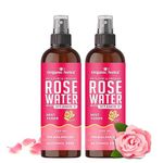 Organic Netra Pure Rose Water Face Toner with Vitamin C,Helps to Hydrate The Skin, Cleanses and tightens the Open pores -Mist Spray for All Skin Type (200 L, Pack of 2)