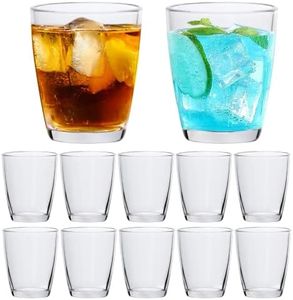 QAPPDA 7 Ounce Juice Glasses,Stackable Drinking Glass Set of 12,Clear Water Glasses Durable Homemade Beverage Tumbler for Soda,Mixed Drinks,Milk,Daily Use