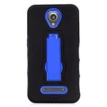 EagleCell - For ZTE Obsidian Z820 - Hybrid Armor Protective Case with Stand - Blue/Black