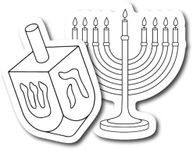 Magnet Me Up Color Your Own Hanukkah Dreidle and Menorah DIY Holiday Magnet Decal, 2 Pack, Creative Artistic Gift Idea