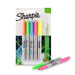 SHARPIE Neon Fine Tip Permanent Marker for Precise Writing |Suitable for Multipurpose Usage| Smudge Free | Office Stationery Items | Pack of 5