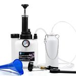 SMOTIVEPRO Brake Bleeding Kit, 3L Manual Brake Bleeder with 1L Brake Bleeding Bottle and E20 45mm Master Cylinder Adapter for Most European Models and Car Clutch ABS Systems