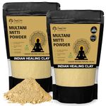 Simply Vedic 100% Natural Multani Mitti Powder Face Pack (200Gms-Pack2)| For Exfoliating Soothing Nourishing Face, Skin & Hair| Indian Healing Clay/Calcium Bentonite Clay/Fuller's Earth/Body Mask