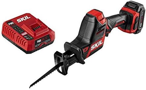 SKIL PWRCore 12 Brushless 12V Compact Reciprocating Saw, Includes 2.0Ah Lithium Battery and PWRJump Charger - RS582802