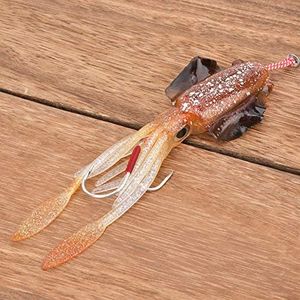 Huairdum calamaro Esche Morbido Luminoso Esche da Pesca finte, Attrezzatura da Pesca Esche da Pesca di polpi, Esche da Pesca di Calamari, Occhi 3D Mare/Acqua Dolce per la Pesca