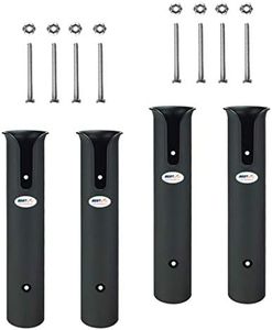 OXFUZZ 4X Pêche Porte-Cannes de Bateau 4 Tubes avec 8 pièces Vis de Montage pour Pêche Bateaux Marine Kayak - Noire