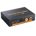 Microware HDMI Audio Extractor to Optical Spdif Toslink Converter + Video Adapter Splitter with UK Power Adapter-Dac Hd Digital Analog Stereo R/L for Blu-Ray DVD Player