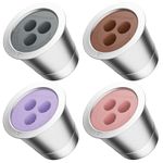 RETHONE Reusable K Cup Reusable Coffee Pods Compatible with Ninja Coffee Maker, Stainless Steel Reusable Coffee Filters for Ninja CFP201 CFP300 CFP301 CFP305 CFP307 CFP400 Dual Brew Pro (4 Packs)
