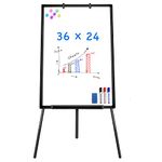 Easel Whiteboard - Magnetic Portable Dry Erase Easel Board 36 x 24 Tripod Whiteboard Height Adjustable Flipchart Easel Stand White Board for Office or Teaching at Home & Classroom