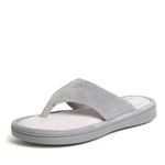 Dearfoams Women's Melanie Terry Thong Slipper, Sleet, Small