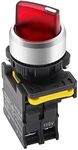 mxuteuk Red LED Light Voltage 110V-220V 22mm 1 NO 2 Positions Waterproof IP65 Latching Rotary Selector Switch 10A 600V LA155-A1-10XD-R