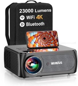 Vidéoprojecteur WiFi Bluetooth 25000 Lumens Full HD 1080P, WiMiUS Projecteur 4K WiFi Bluetooth Supporté Correction 4P/4D Zoom RétroProjecteur WiFi 350'' Home Cinéma pour iOS/Android/PS5 HDMI AV USB