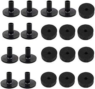 TUOREN 20 Pieces Cymbal Replacement Accessories Drum Cymbal Stand Felt Hi-Hat Clutch Felt with Sleeve Replacement for Drum Set Black