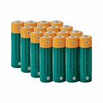 KINSUN NiMH AA 1300mAh 1.2V Rechargeable Batteries for Outdoor Solar Garden Lights Landscape Path Lights Yard Lights (16 Pieces)