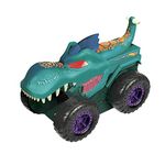 Hot Wheels Monster Trucks, Car Chompin' Mega Wrex, Eats and Dumps Cars, Lights and Sounds, Includes 1 Toy Car in 1:64 Scale, Toys for Ages 4 and Up, One Pack, GYL13